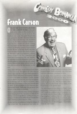 Brochure Frank Carson article