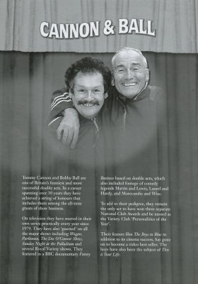 A Night at the Music Hall programme Cannon and Ball 1