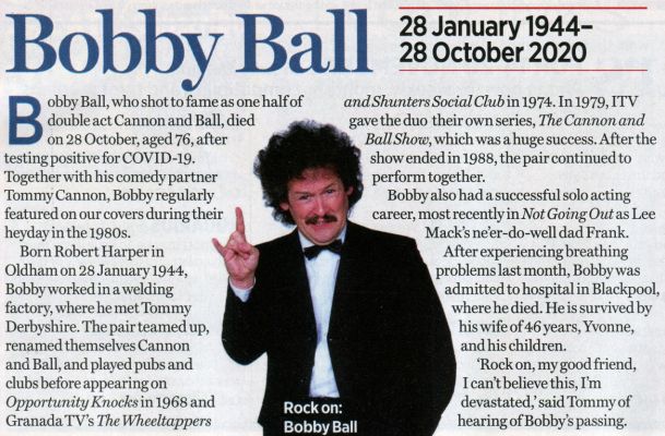 TV times - Bobby Ball obituary