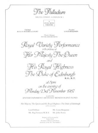 Royal Variety Performance Brochure page